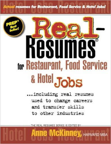 Real-Resumes for Restaurant, Food Service & Hotel Jobs 